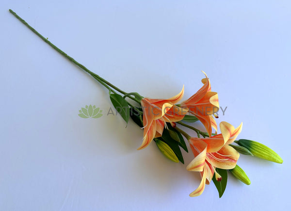 fake orange tiger lilies F0303 Artificial Orange Tiger Lily 72cm Orange