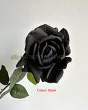 Black - F0391 Latex Single Rose Stem (Open) 75cm Pink / Light Blue / Brown / Black | ARTISTIC GREENERY