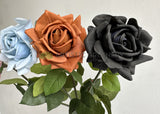 F0391 Latex Single Rose Stem (Open) 75cm Pink / Light Blue / Brown / Black | ARTISTIC GREENERY 