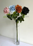 F0391 Latex Single Rose Stem (Open) 75cm Pink / Light Blue / Brown / Black | ARTISTIC GREENERY