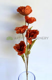 F0462 Silk Rustic Brown Poppy Spray 78cm | ARTISTIC GREENERY 