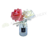 F0471 Real Touch Quality Artificial Single Latex Rose (10cm Dia) 26cm Pink / White | ARTISTIC GREENERY