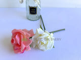 F0471 Real Touch Quality Artificial Single Latex Rose (10cm Dia) 26cm Pink / White | ARTISTIC GREENERY