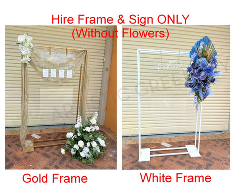 For Hire - Seating Chart Stand (with / without flowers) Product code: HI0075 | ARTISTIC GREENERY Perth wedding hire decoration services