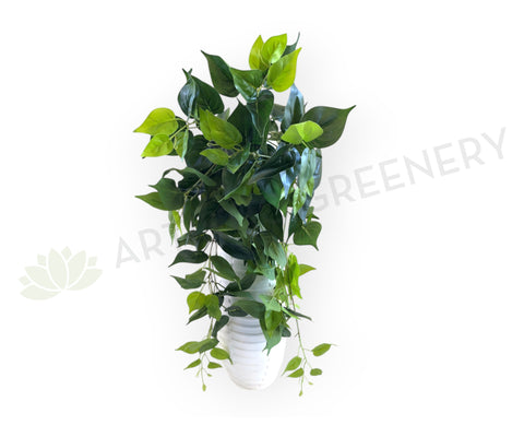 HP0032 Imitation Hanging Plants Hanging Jade Pothos Devil Ivy 80cm Real Touch Green | ARTISTIC GREENERY