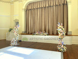For Hire - Pastel Colour Floral Arch / Moon Arbor / Crescent Arbor - Freestanding (Code: HI0063)
