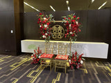 For Hire - Gold colour Asian "Double-Happiness" Sign 60cm Diameter (Product code: HI0076) | ARTISTIC GREENERY Perth wedding hire decoration services