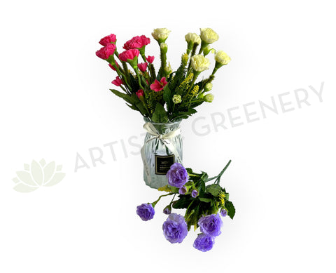 SP0436 Silk Small Carnation Bunch 32cm 3 Colours SPECIAL | ARTISTIC GREENERY AUSTRALIA