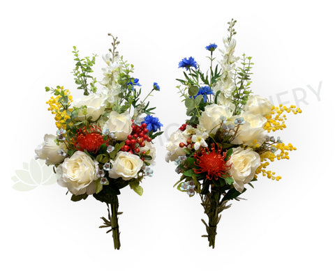 Cemetery Flowers (Roses with Natives) 50 x 30 cm - SYM0053