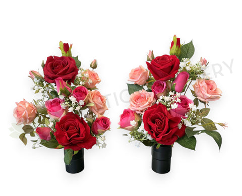 Cemetery / Mausoleum Flowers (Roses) 40 x 20 cm - SYM0064 (Wendy) | ARTISTIC GREENERY