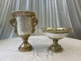 Decorative Fiberglass Vases - Pearl & Gold (2 Styles - 88042 & 88043)