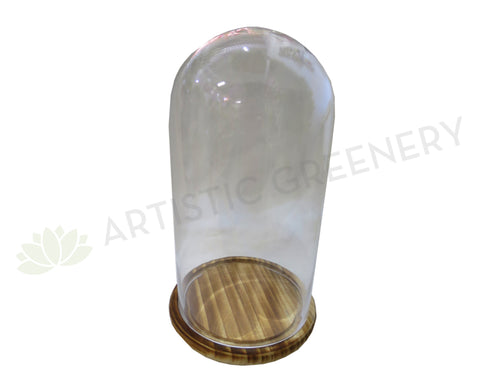 ACC0058 Glass Bell Jar with Wood Base 21Dx37H