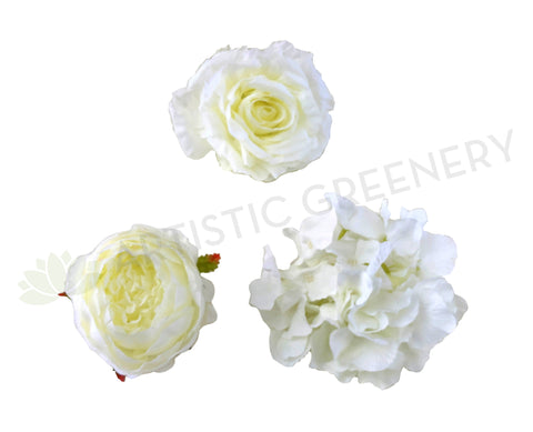 ACC0078 Premium Single Flower Head - White (Large Size)