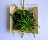ACC0105 Succulent Art Mounted on Clay Plaque 20cm (SPECIAL) | ARTISTIC GREENERY