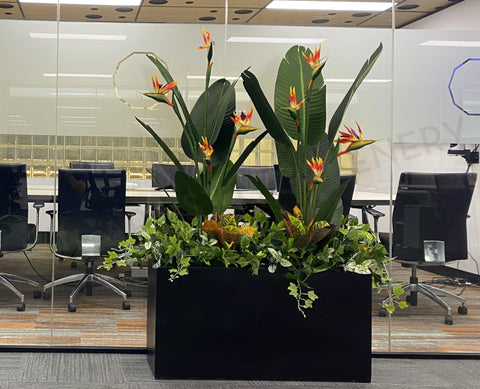Artificial Bird of Paradise Plants in Planter Box for Office | ARTISTIC GREENERY