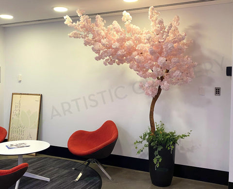 CT001-200 Custom-made Artificial Blossom Tree 200cm Light Pink Spilling Style | ARTISTIC GREENERY