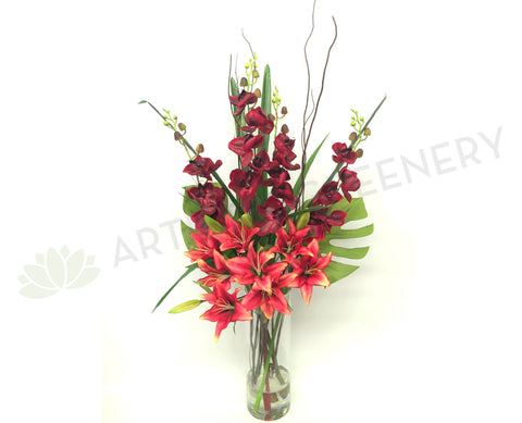 FA1022 - Pink Ochids & Lilies Floral Arrangement