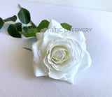 F-SP0107L Real Touch Quality Single White Rose Stem 44cm Large | ARTISTIC GREENERY 