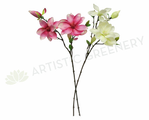 F0069 Magnolia Spray 84cm Pink / White