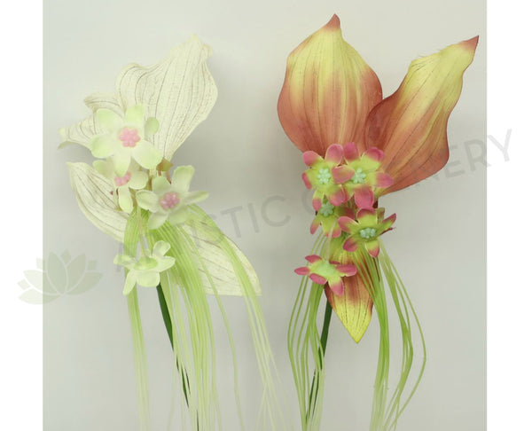F0127 Artificial Lady Slipper Orchid 80cm Real Touch 2 Colours