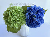 F0395 Real Touch Faux Hydrangea Stem 50cm Light Green / Blue | ARTISTIC GREENERY