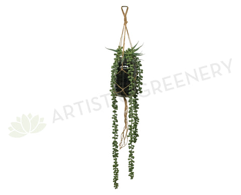 FA1062 - Macrame Hanging String of Pearls in Mason Jar (50cm Length)