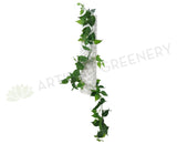Artificial Jade Pothos Vines/Garland with real touch quality and glossy leaves, approximately 185cm long, made of plastic with flexible wire for easy shaping.