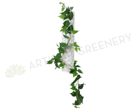 Artificial Jade Pothos Vines/Garland with real touch quality and glossy leaves, approximately 185cm long, made of plastic with flexible wire for easy shaping.