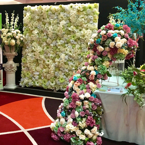 For Hire Flower Wall Hire Cheap Perth (White & Green Wall) Cheapest