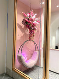 Bang on Brows Karrinyup - Floral Centrepiece for Swing Display | ARTISTIC GREENERY Commerical Fitout with Artificial Flowers WA