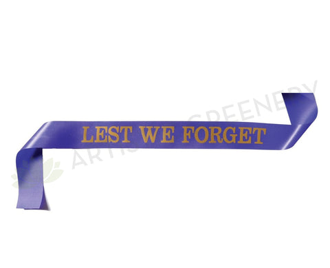 "Lest We Forget" Ribbon / ANZAC Ribbon 5cm thcik x 80cm long | ARTISTIC GREENERY