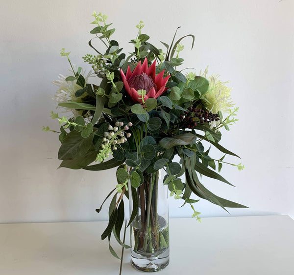 FA1067W Artificial Australian Native Flower Arrangement with Fake Water (70cm Height