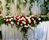 For Rent - Bridal Table Centrepiece (Red & White) 180cm | ARTISTIC GREENERY