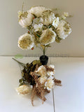 SP0193 & SP0356 Peony & Rose Bunch with Glitter Fillers 49cm 2 Styles
