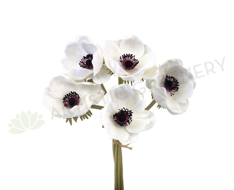 SP0262 Artificial Anemone Bunch 32cm White | ARTISTIC GREENERY Silk Flower Wholesale Perth Australia