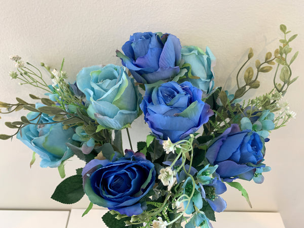 Teal artificial shop roses