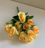 Yellow - SP0347 Silk Small Rose Bunch 29cm 4 Colours | ARTISTIC GREENERY