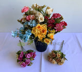 SP0372 Silk Mini Rose with Hydrangea Bunch 30cm 7 Colours | ARTISTIC GREENERY