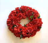 Anzac Floral Wreath (Red Poppy) 30 / 40 / 50cm - SYM0042