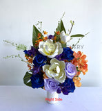 RIGHT - Cemetery Flowers (Vibrant Blue & Orange) 50 x 33 cm - SYM0052 | ARTISTIC GREENERY