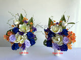 Cemetery Flowers (Vibrant Blue & Orange) 50 x 33 cm - SYM0052 | ARTISTIC GREENERY