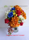Cemetery Silk Flowers (Bright Colour Theme) 27 x 40 cm - SYM0051 | ARTISTIC GREENERY