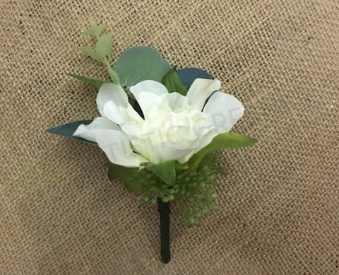 Buttonhole - Rustic White Dahlia - Chenelle