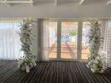 For Hire - White Swag / Floral Arch / Moon Arbor / Crescent Arbor - Freestanding (Code: HI0063WHI) Silk Arbor Flowers Hire Perth