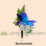 Corsage & Buttonhole - Blue Galaxy Orchid with Diamantes - CB0029 - $58/set | ARTISTIC GREENERY