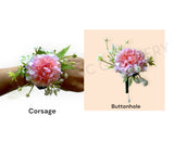 Corsage & Buttonhole - Carnation - CB0047- $56/set | ARTISTIC GREENERY 
