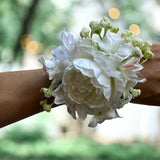 Corsage & Buttonhole - White Peony & Orchid - CB0054 - $56/set