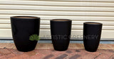 Black Curved Planter / Pot Matt Finish - Round (Ceramic) CER0021 | ARTISTIC GREENERY