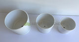 CER0027WHI Straight Cylinder Ceramic Pots - White Gloss - 3 Sizes | ARTISTIC GREENERY