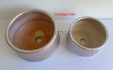 CER0028 Rose Pink Ribbed Ceramic Pots - 2 Sizes